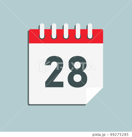 Icon page calendar day - number 28 99275285