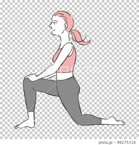 Woman yoga stretch - Stock Illustration [99275318] - PIXTA