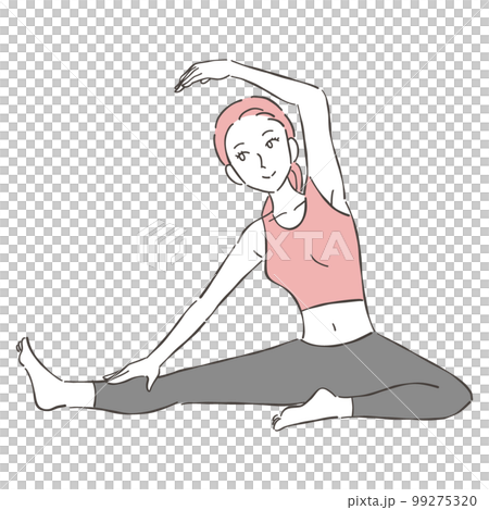 Female yoga leg stretch Female yoga leg stretch 99275320