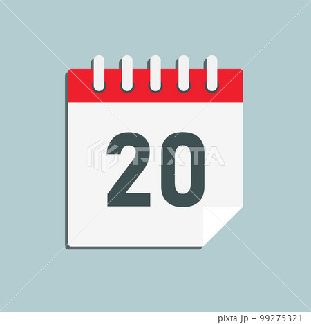 Icon page calendar day - number 20 Icon page calendar day - number 20 99275321