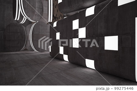 Abstract white and brown concrete parametric interior. 3D illustration and rendering. Abstract white and brown concrete parametric interior. 3D illustration and rendering. 99275446