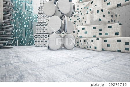 Empty dark abstract concrete and wood smooth interior. Architectural background. 3D illustration and rendering Empty dark abstract concrete and wood smooth interior. Architectural background. 3D illustration and rendering 99275716