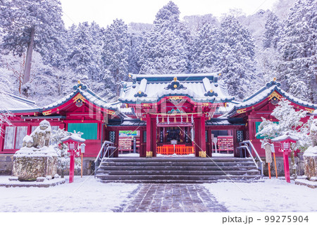 （神奈川県）降雪のあった、箱根神社 99275904