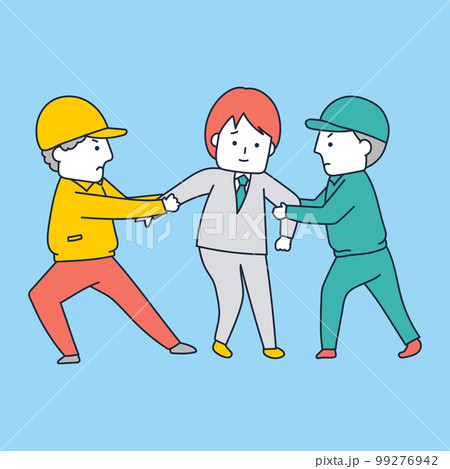 人手不足に悩む製造・物流現場のイラスト素材 99276942