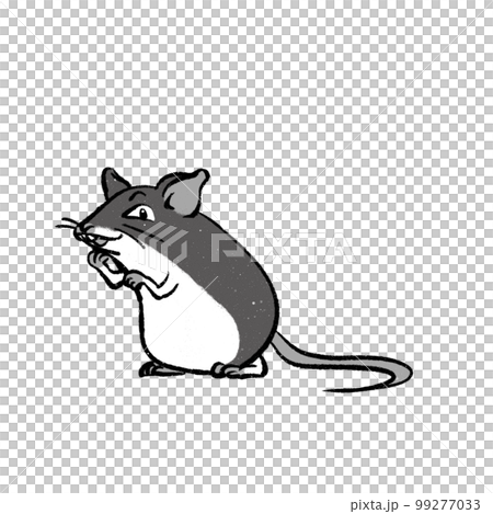 ねずみ イラスト モノクロ ねずみ イラスト モノクロ 99277033