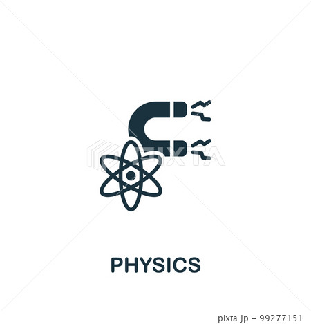 Physics icon. Monochrome simple sign from engineering collection. Physics icon for logo, templates, web design and infographics. 99277151