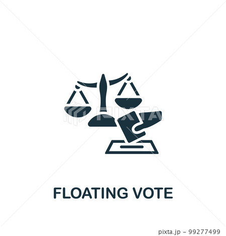 Floating vote icon. Monochrome simple sign from election collection. Floating vote icon for logo, templates, web design and infographics. 99277499