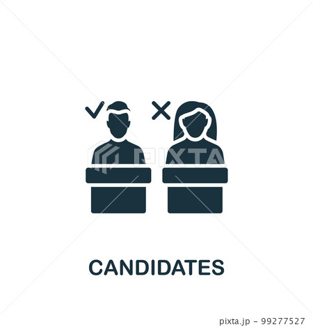 Candidates icon. Monochrome simple sign from election collection. Candidates icon for logo, templates, web design and infographics. 99277527