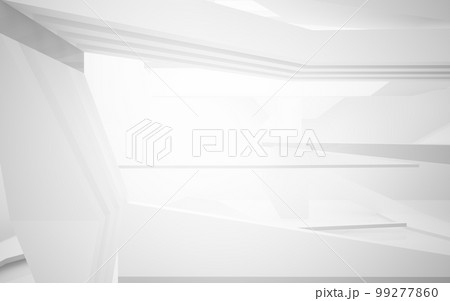 Abstract white interior highlights future. Architectural background. 3D illustration and rendering 99277860