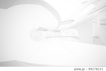 Abstract smooth white interior of the future. Architectural background. 3D illustration and rendering Abstract smooth white interior of the future. Architectural background. 3D illustration and rendering 99278221