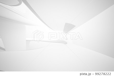 Abstract smooth white interior of the future. Architectural background. 3D illustration and rendering  99278222