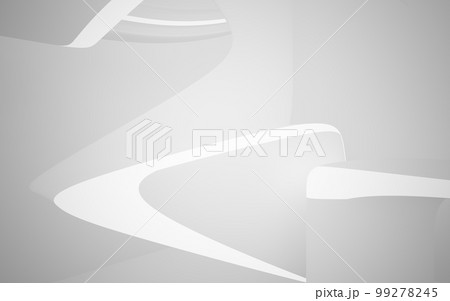 Abstract smooth white interior of the future. Architectural background. 3D illustration and rendering Abstract smooth white interior of the future. Architectural background. 3D illustration and rendering 99278245