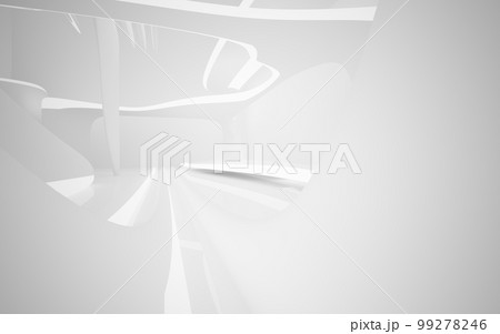 Abstract smooth white interior of the future. Architectural background. 3D illustration and rendering Abstract smooth white interior of the future. Architectural background. 3D illustration and rendering 99278246