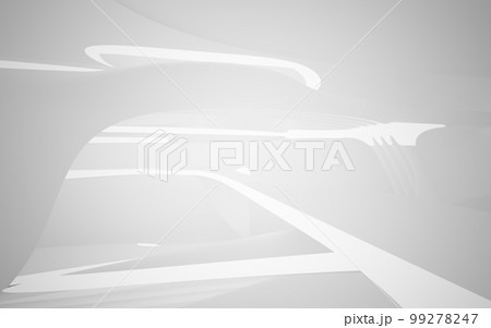 Abstract smooth white interior of the future. Architectural background. 3D illustration and rendering Abstract smooth white interior of the future. Architectural background. 3D illustration and rendering 99278247