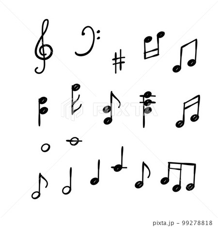 音符の手書きアイコンセット 99278818