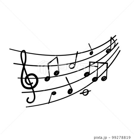五線譜と音符の手書き素材 99278819