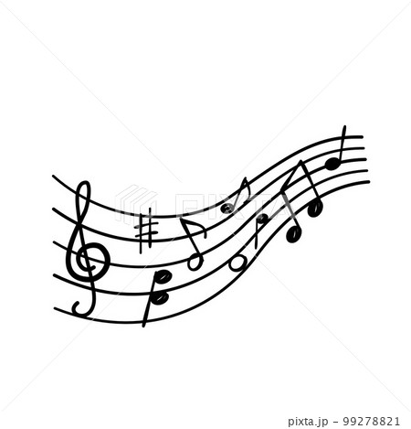五線譜と音符の手書き素材 五線譜と音符の手書き素材 99278821