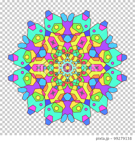 カラフルなマンダラ風背景のイラスト素材 [99279138] - PIXTA