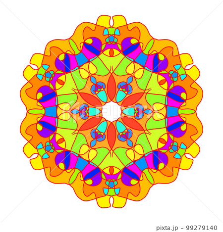 カラフルなマンダラ風背景のイラスト素材 [99279140] - PIXTA