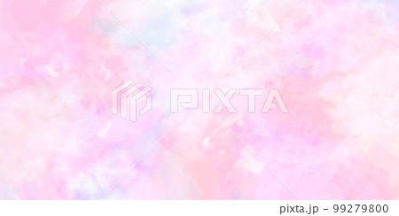 淡い色合いの水彩イラストレーション背景 春の抽象画 ピンク 桜色 99279800