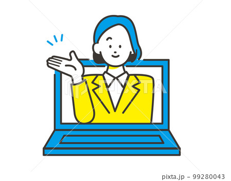 オンラインで接客をする女性 イメージ素材 99280043