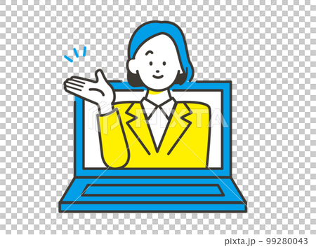 オンラインで接客をする女性 イメージ素材 99280043