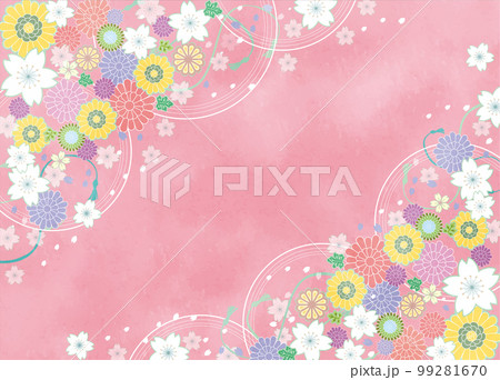 桜の花の水彩背景 桜の花の水彩背景 99281670