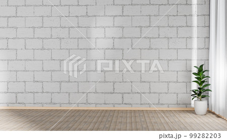 White brick block wall mock up room 99282203