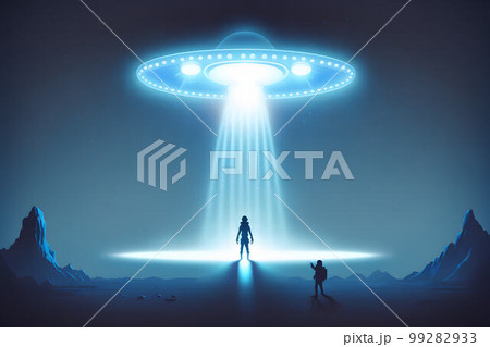 UFO abducts human created with generative AI technology UFO abducts human created with generative AI technology 99282933