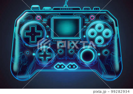 Neon Future Game controller created with generative AI technology 99282934