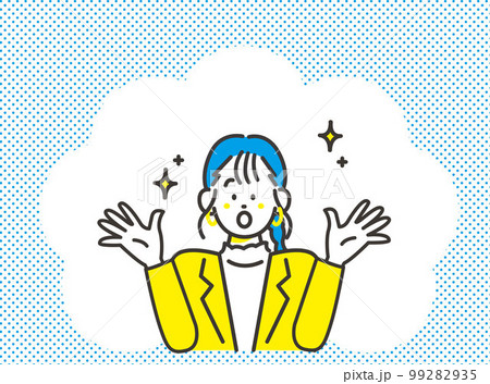 笑顔で喜ぶおしゃれな女性社員  99282935