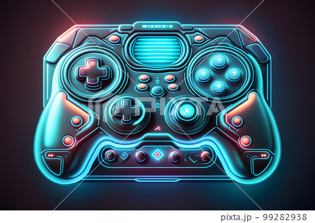 Neon Future Game controller created with generative AI technology 99282938