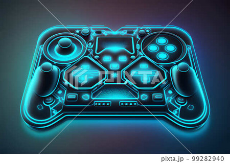 Neon Future Game controller created with generative AI technology 99282940