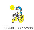 スマホ決済する若い女性 イラスト イメージ素材 99282945