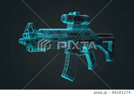 Hologram assault rifle, created with generative AI technology Hologram assault rifle, created with generative AI technology 99283274