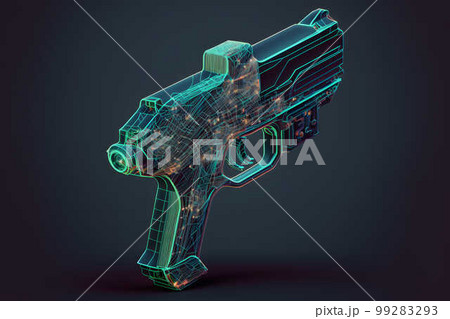 Hologram of gun , created with generative AI technology 99283293