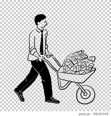 A man carrying money on a tricycle 99283348