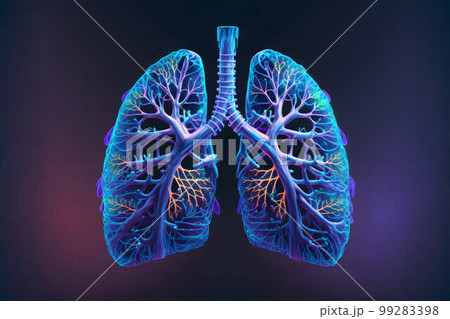 Hologram of lungs, created with generative AI technology Hologram of lungs, created with generative AI technology 99283398