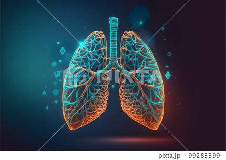 Hologram of lungs, created with generative AI technology Hologram of lungs, created with generative AI technology 99283399