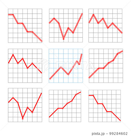 line business graphs showing performance and sales 99284602