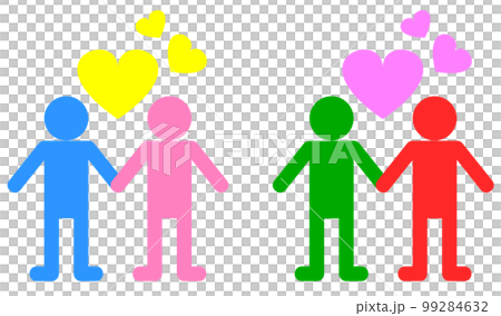 男と女の愛で結ばれるカップルのイラスト 99284632