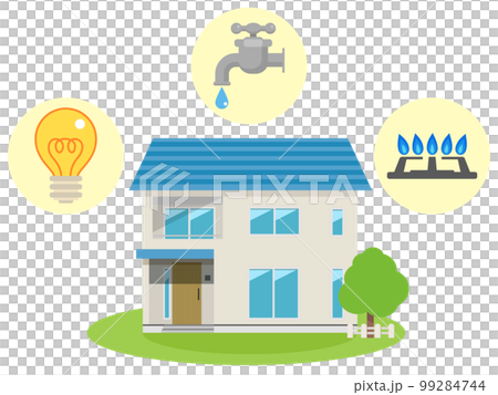 光熱費（電気・ガス・水道　住宅イメージ素材 99284744