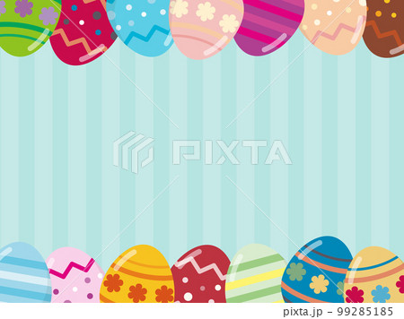 カラフルなイースターエッグのフレーム背景素材グリーン カラフルなイースターエッグのフレーム背景素材グリーン 99285185