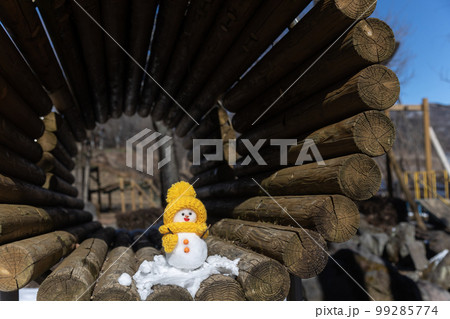 公園の雪だるま 99285774