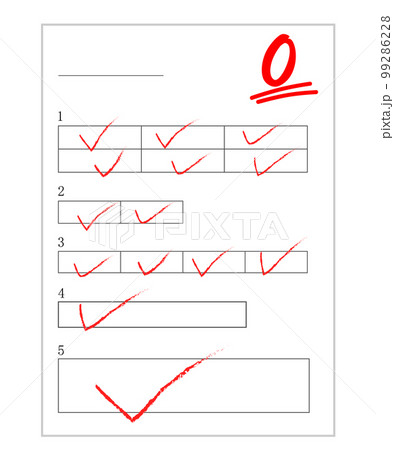 0点のテスト用紙。不合格。 99286228