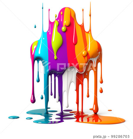 Colorful paint dripping. Abstract color splash isolated on white background. Colorful paint dripping. Abstract color splash isolated on white background. 99286703
