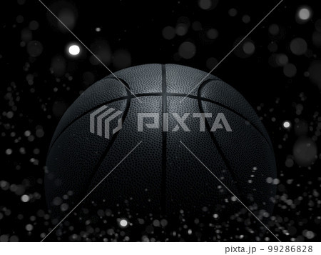 Basketball on black background with abstract lights 99286828
