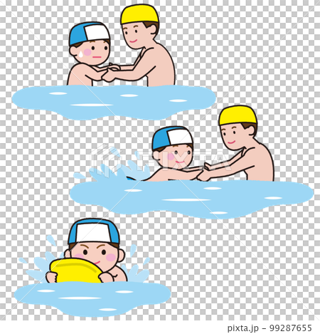 Boy learning to swim at swimming school 99287655