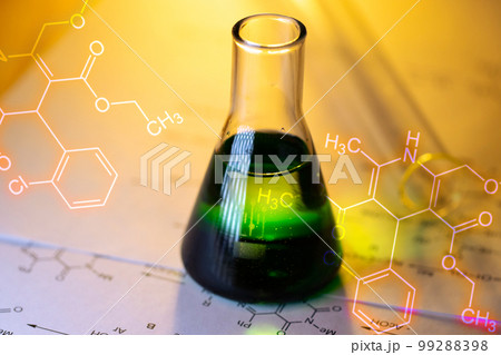 Chemical tube with reaction formula 99288398