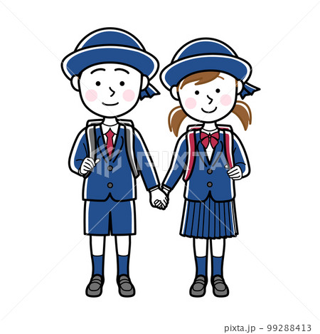手を繋ぐ小学生の男の子と女の子 手を繋ぐ小学生の男の子と女の子 99288413